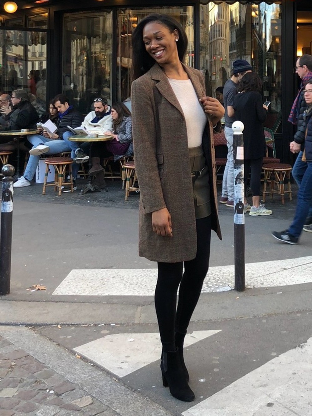 Vintage Zara Long Brown Plaid Blazer
